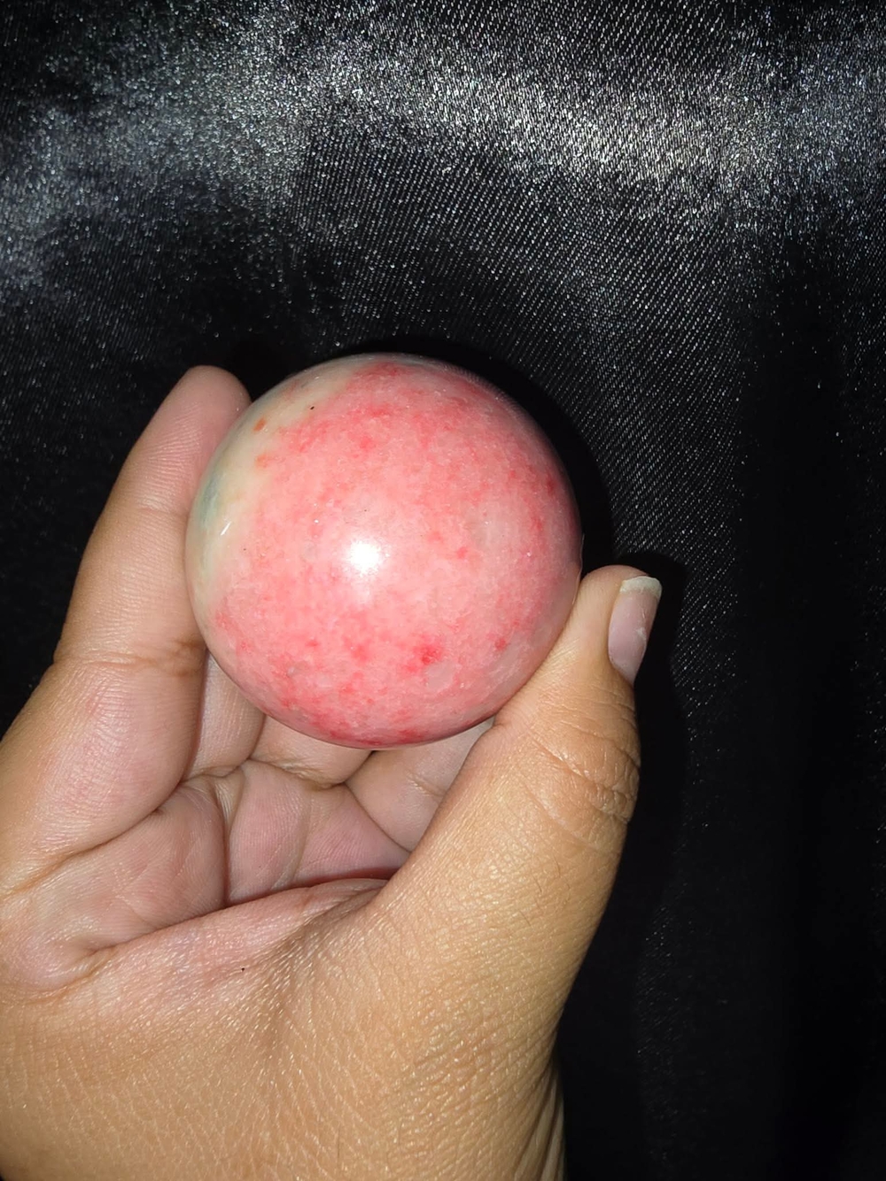 Polished Pink Strawberry Quartz Crystal Sphere – Natural Mineral Orb Display